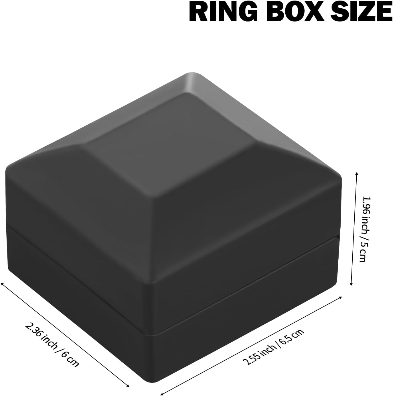 LED Ring Earring Box for Proposal, Wedding, Engagement, Luxury Jewelry Gift Box with LED Light, Jewellry Display Box (Black)